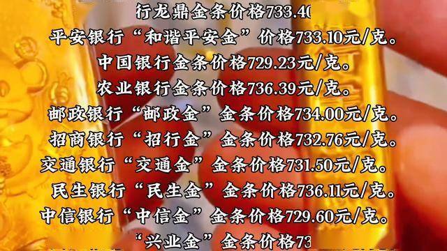 今日银行金条价格多少？3月28日金条价格