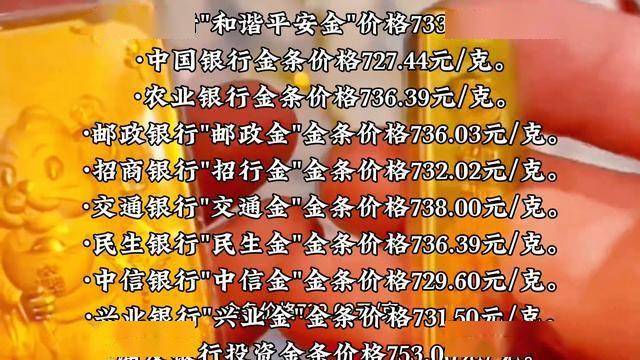今日银行金条价格多少？3月29日金条价格